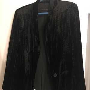 Zara black velvet blazer